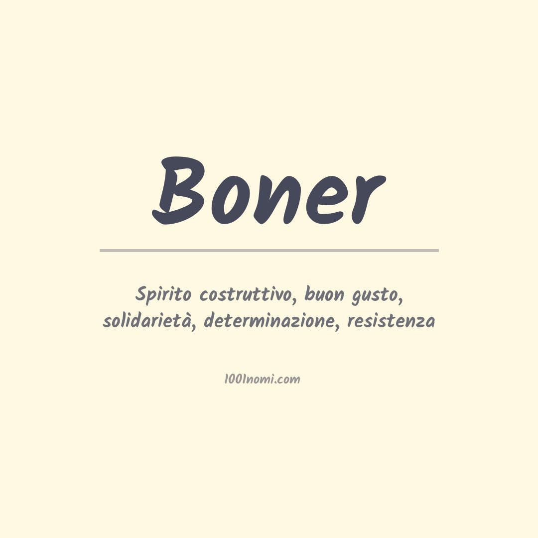 Significato del nome Boner