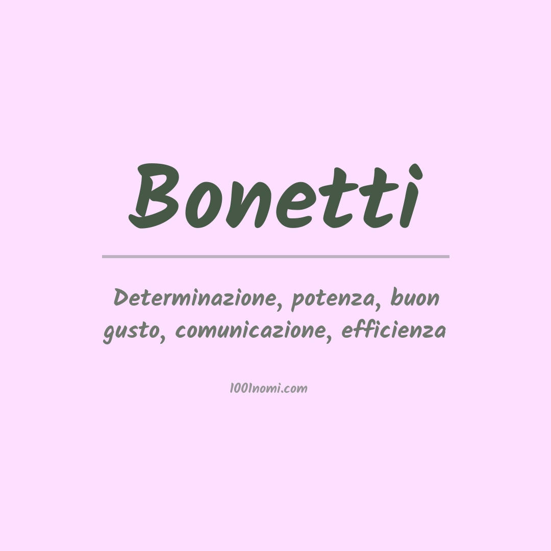 Significato del nome Bonetti