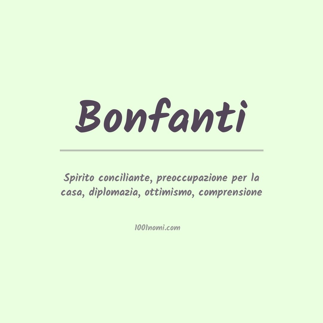 Significato del nome Bonfanti