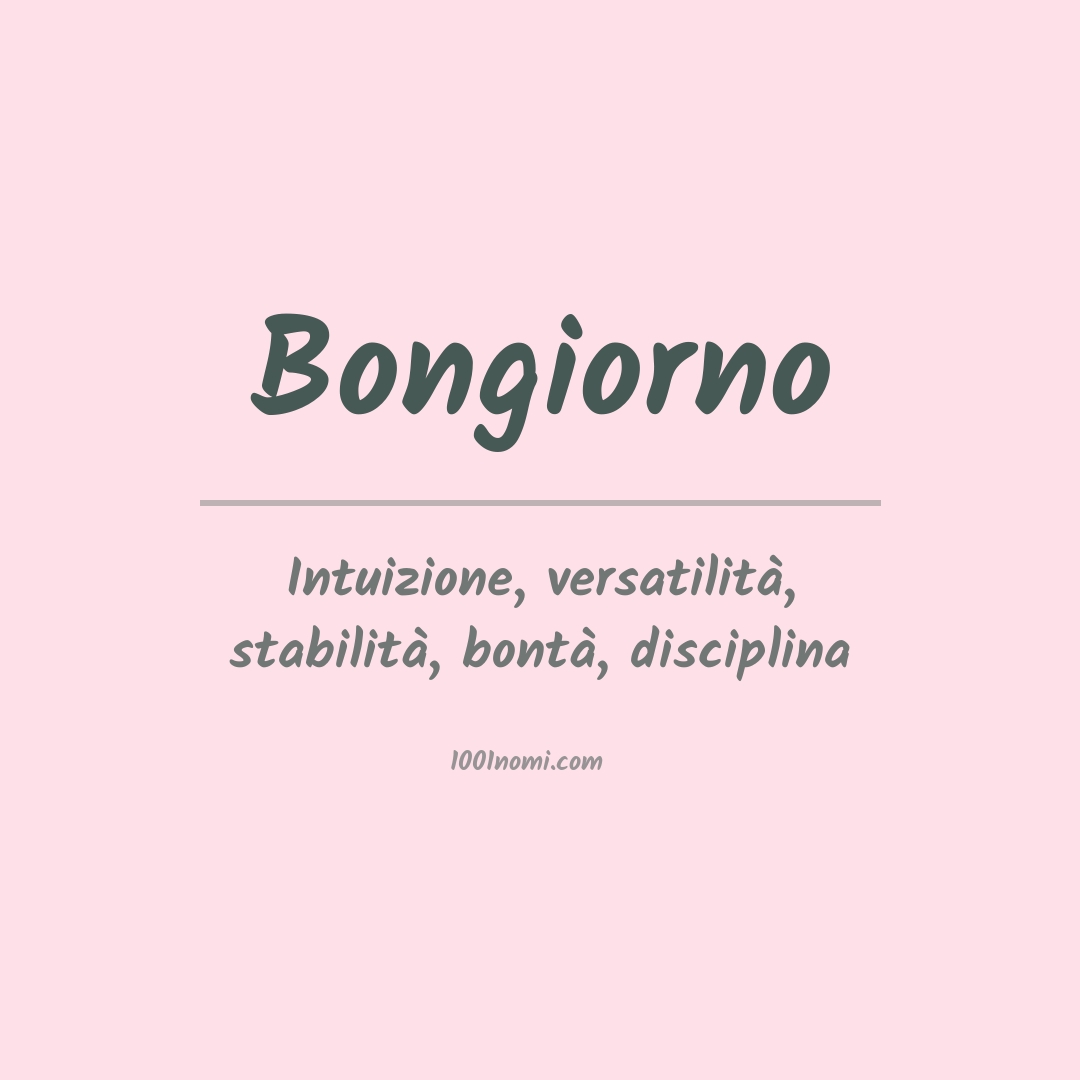 Significato del nome Bongiorno