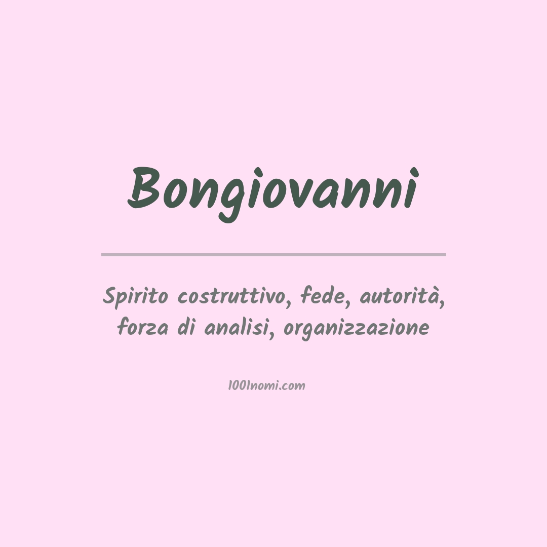 Significato del nome Bongiovanni