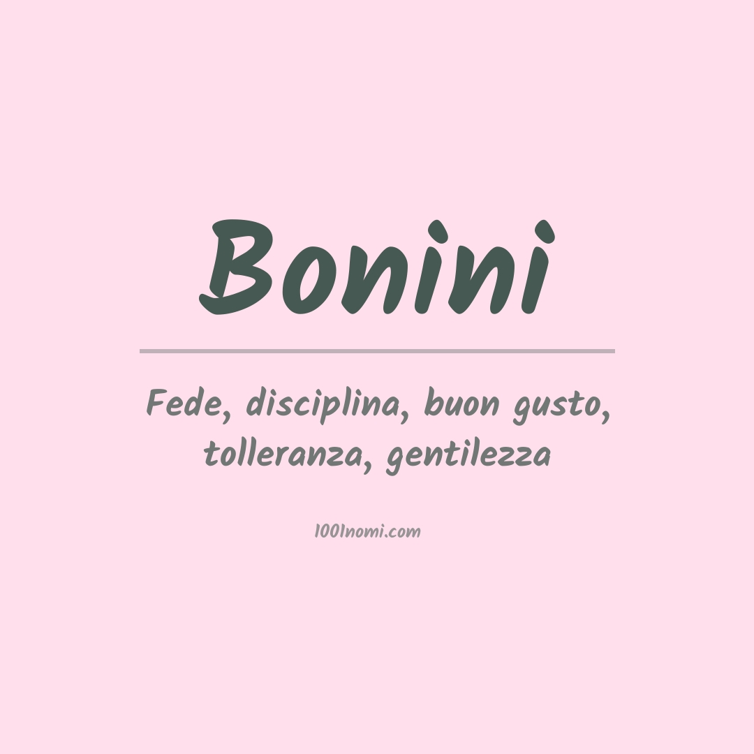 Significato del nome Bonini