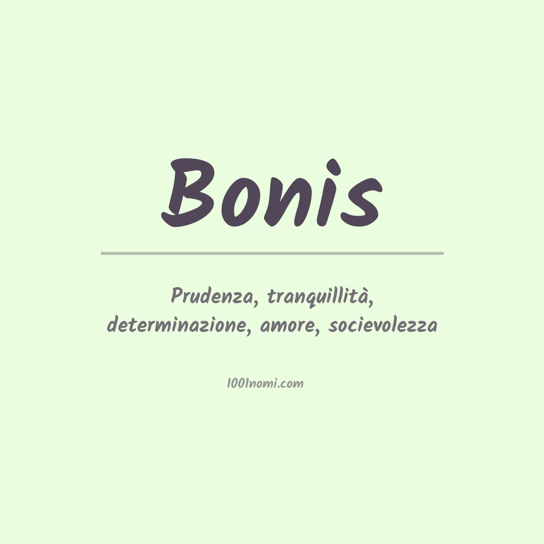 Significato del nome Bonis