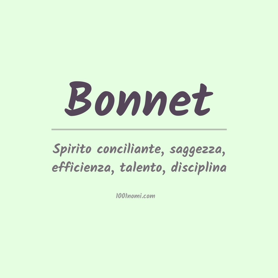 Significato del nome Bonnet
