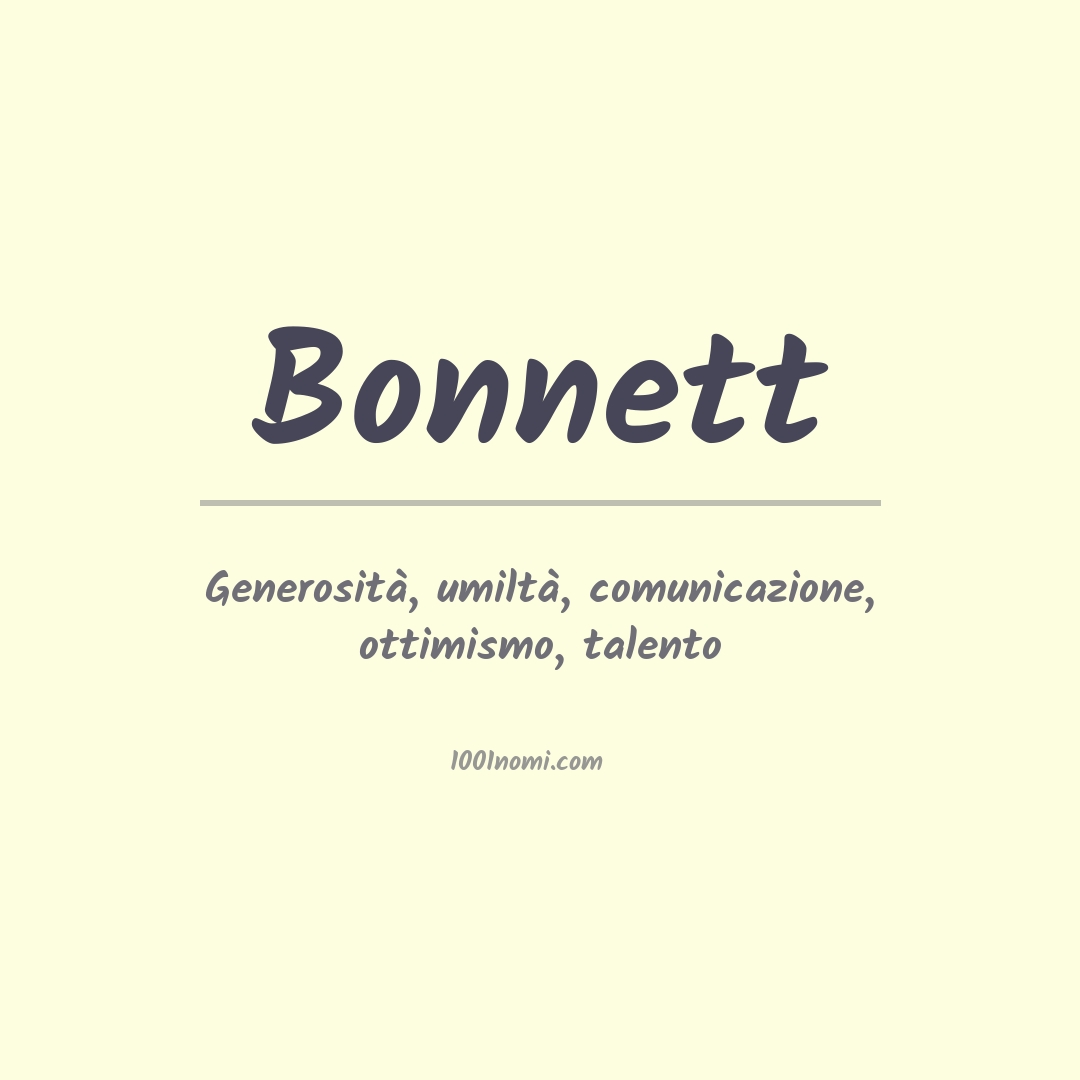 Significato del nome Bonnett