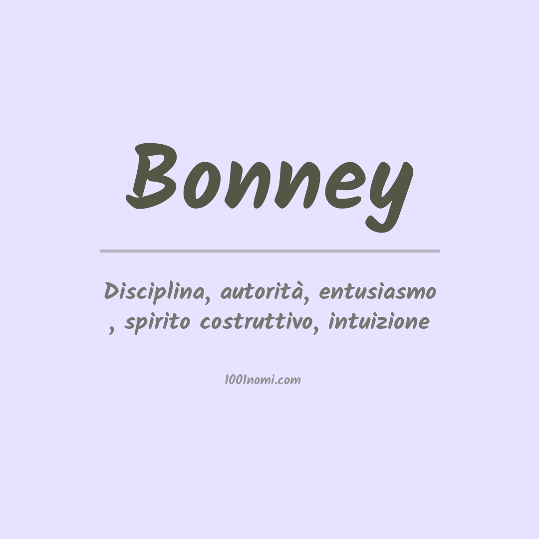 Significato del nome Bonney