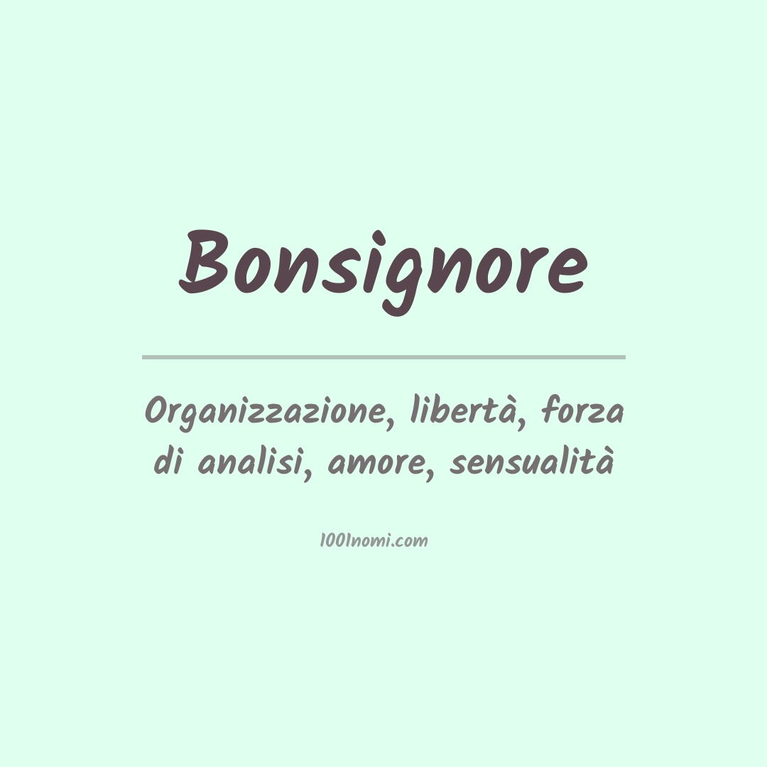 Significato del nome Bonsignore