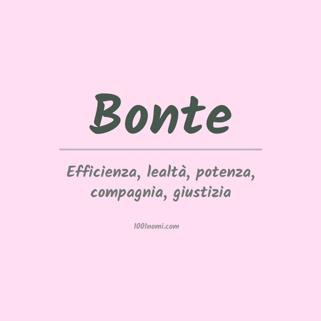 Significato del nome Bonte