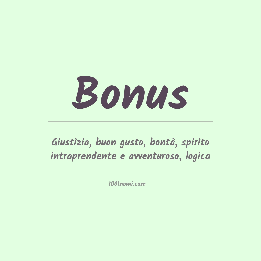 Significato del nome Bonus