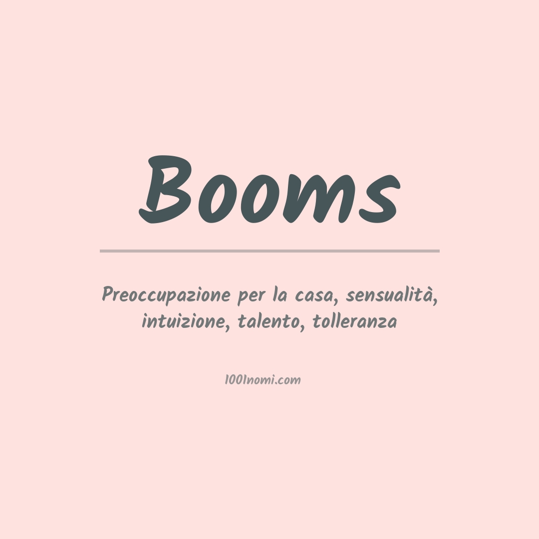 Significato del nome Booms