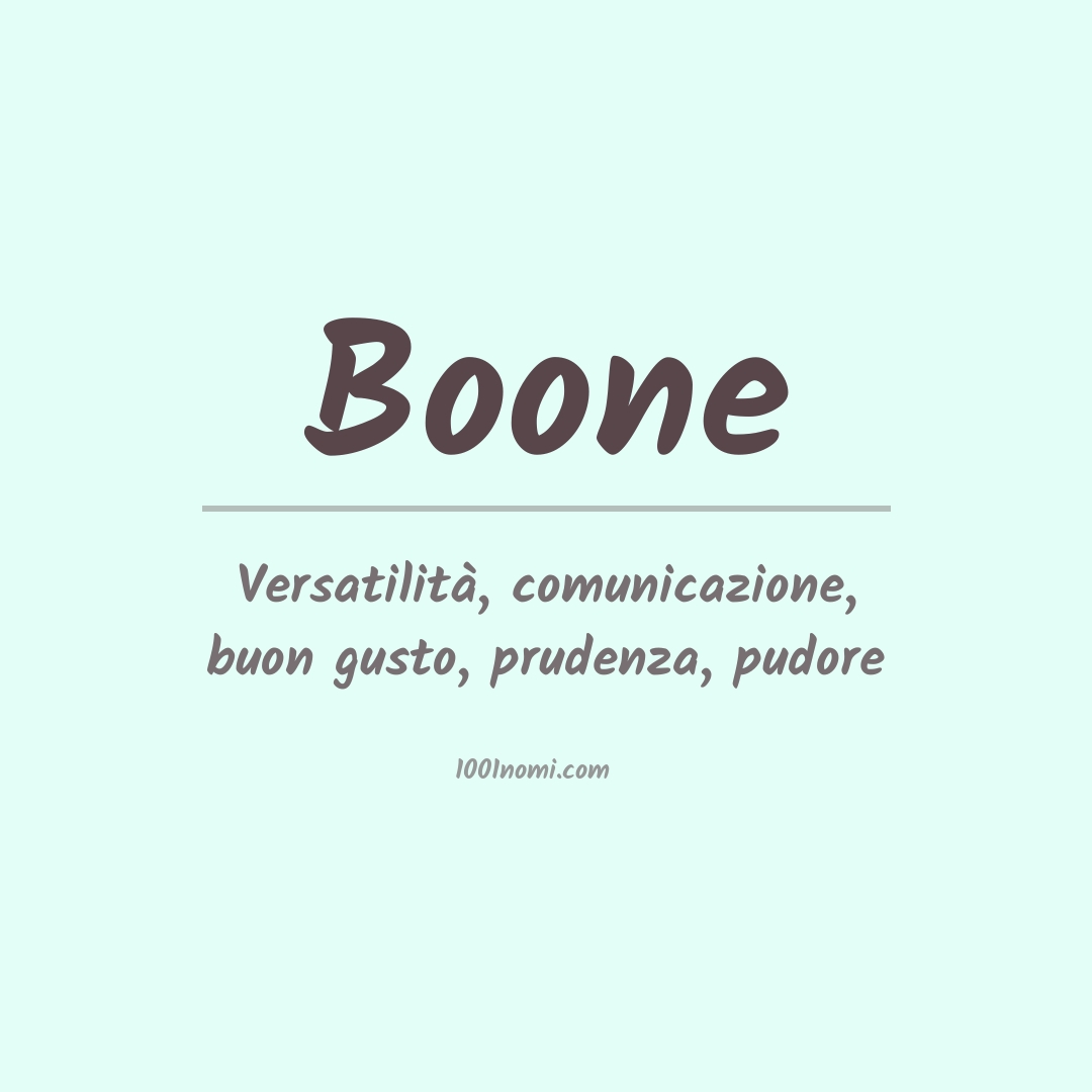 Significato del nome Boone