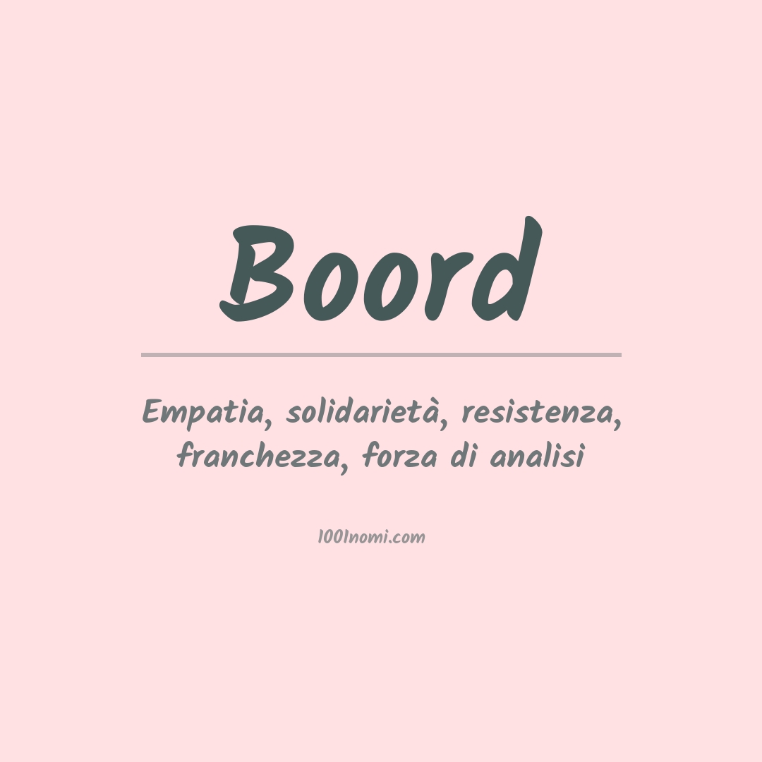 Significato del nome Boord