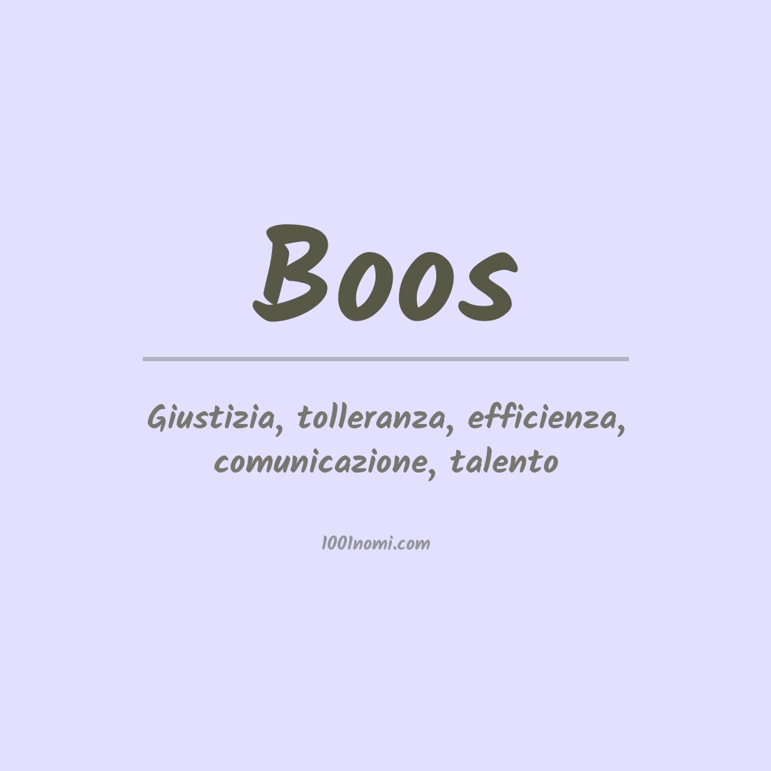 Significato del nome Boos