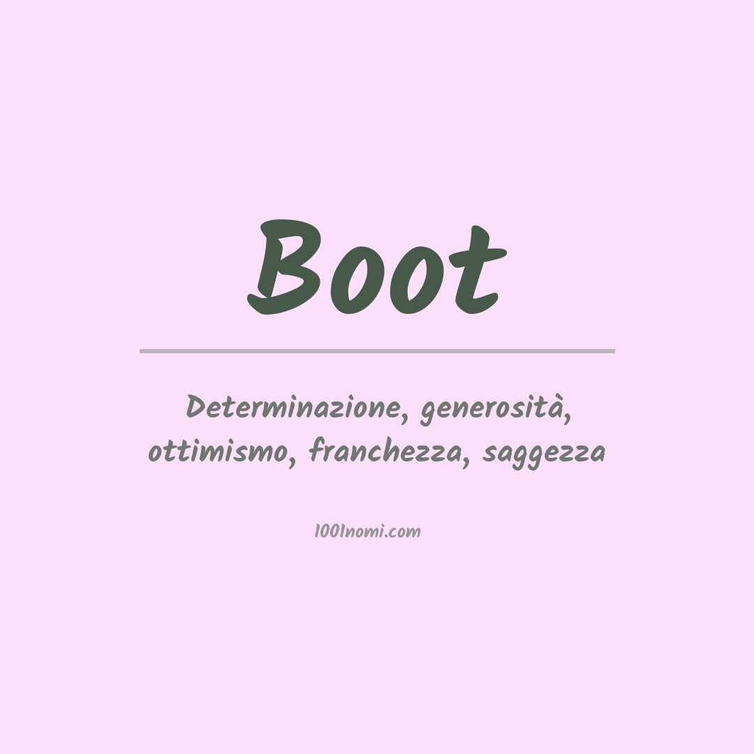 Significato del nome Boot