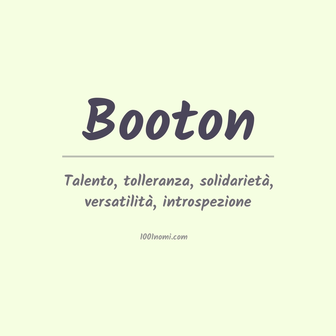 Significato del nome Booton