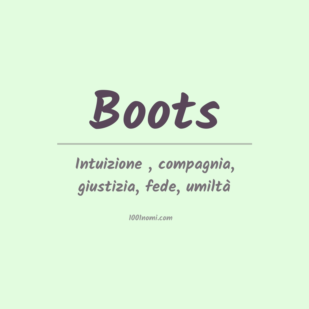 Significato del nome Boots