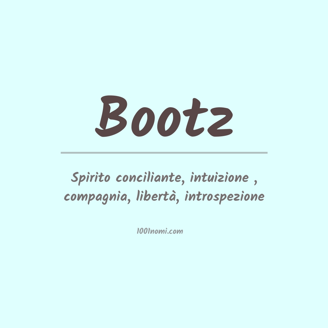 Significato del nome Bootz