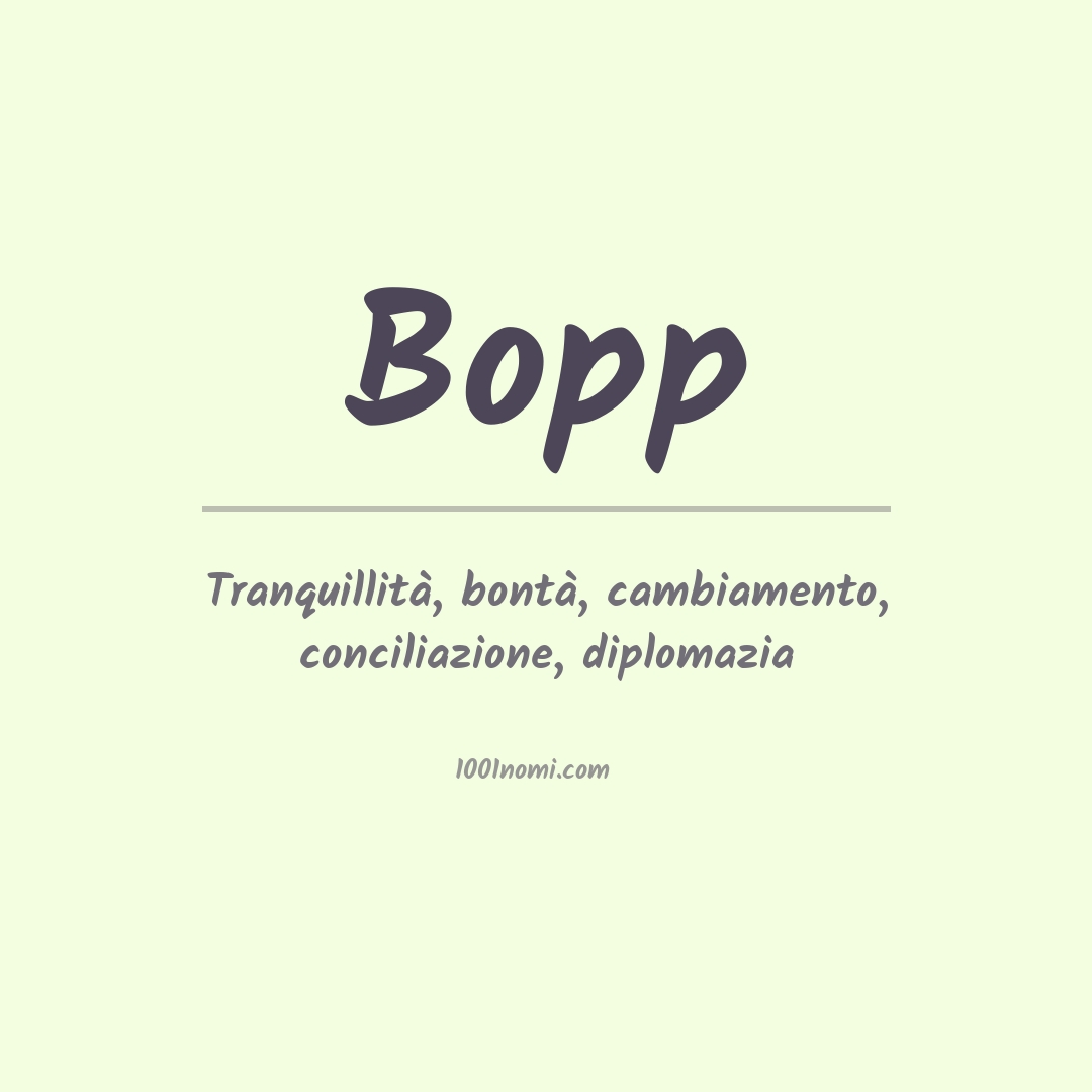 Significato del nome Bopp