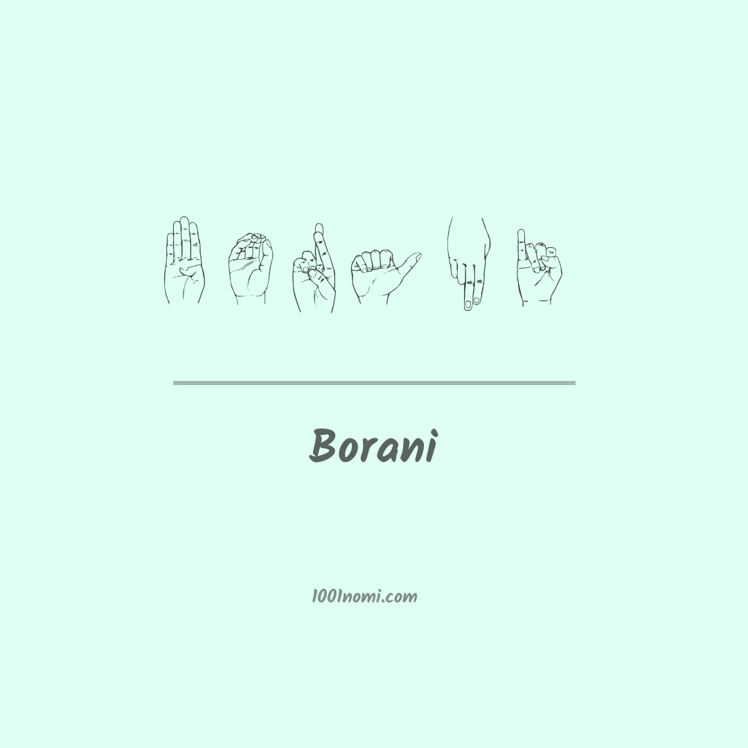 Borani nella lingua dei segni Borani nella lingua dei segni