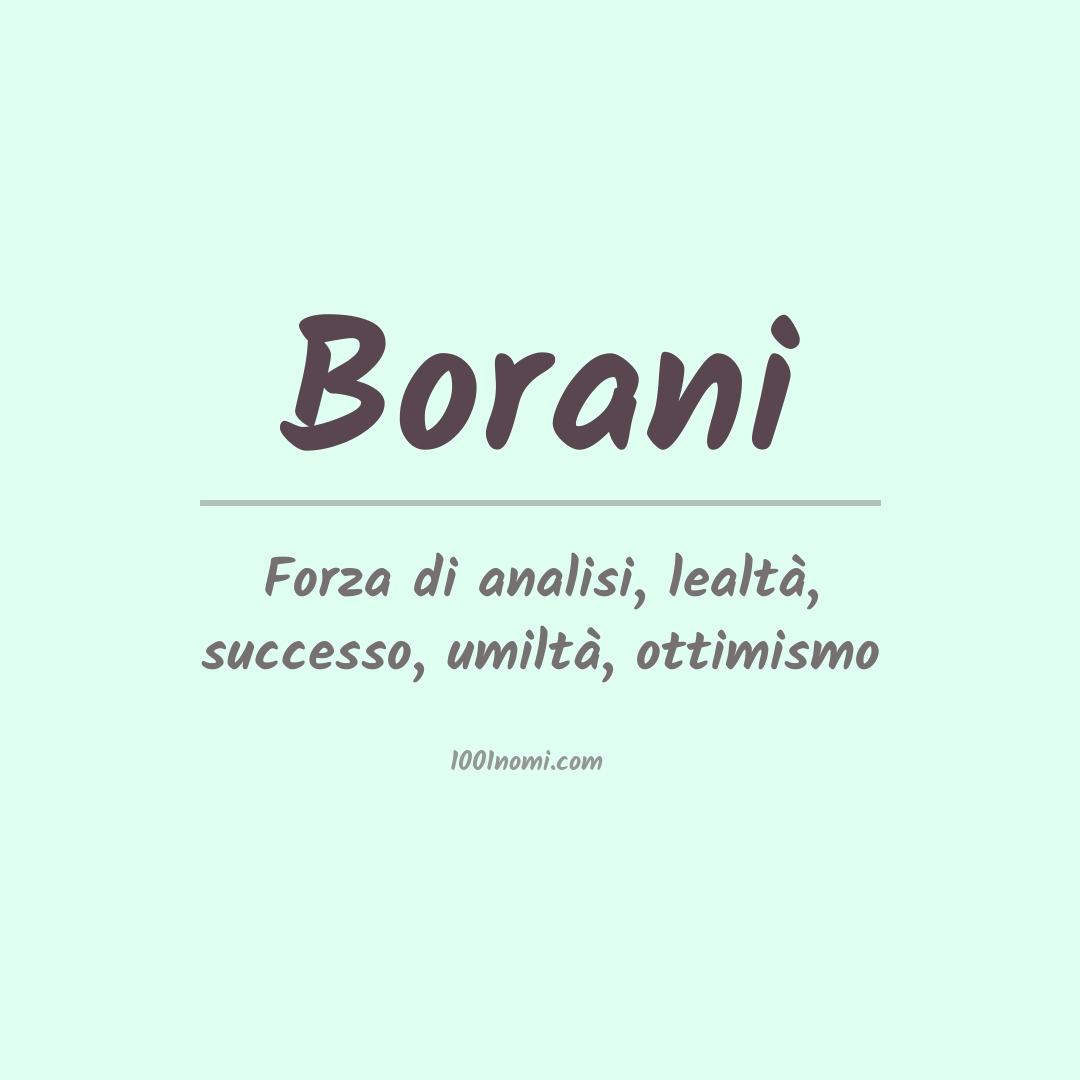 Significato del nome Borani Significato del nome Borani