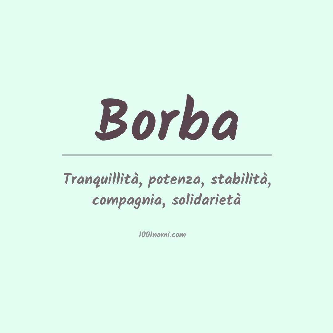 Significato del nome Borba