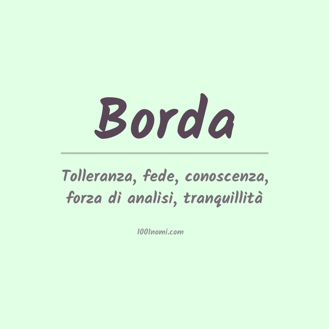 Significato del nome Borda