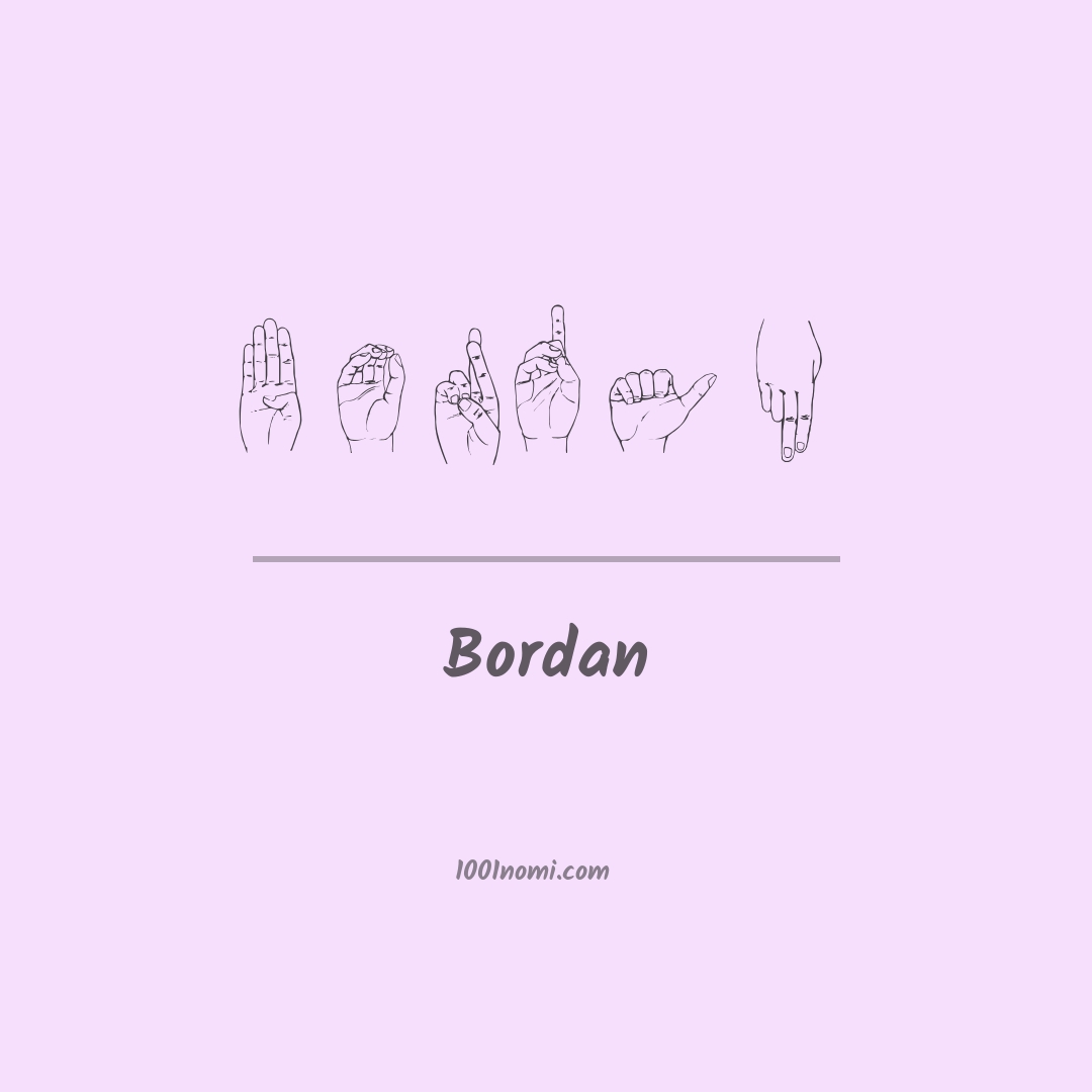 Bordan nella lingua dei segni Bordan nella lingua dei segni