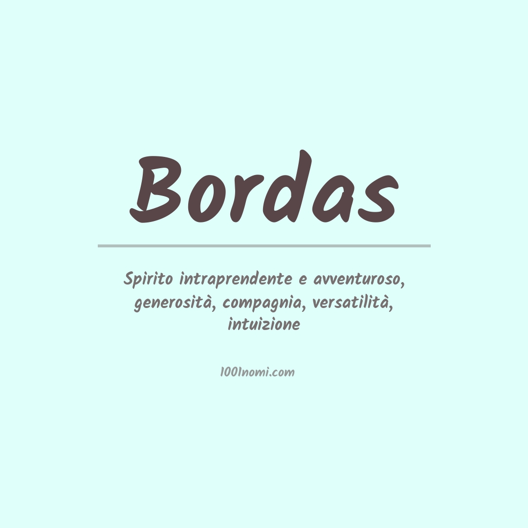 Significato del nome Bordas