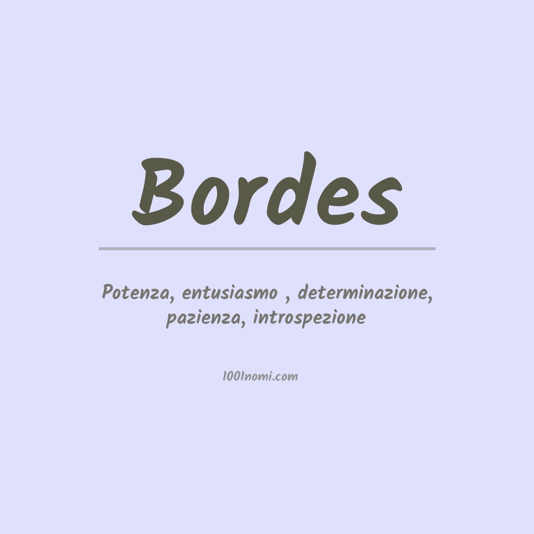 Significato del nome Bordes