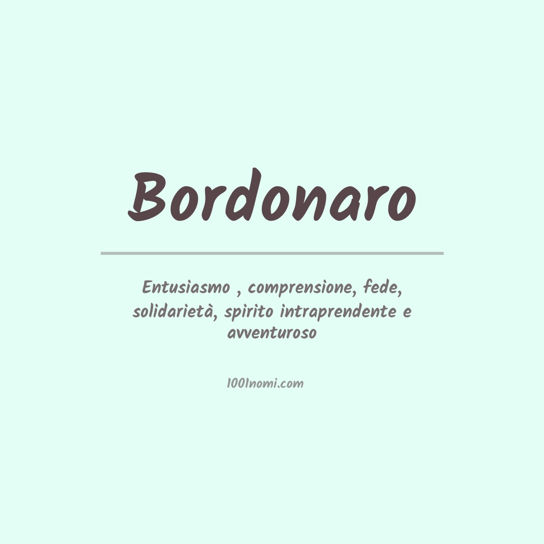 Significato del nome Bordonaro