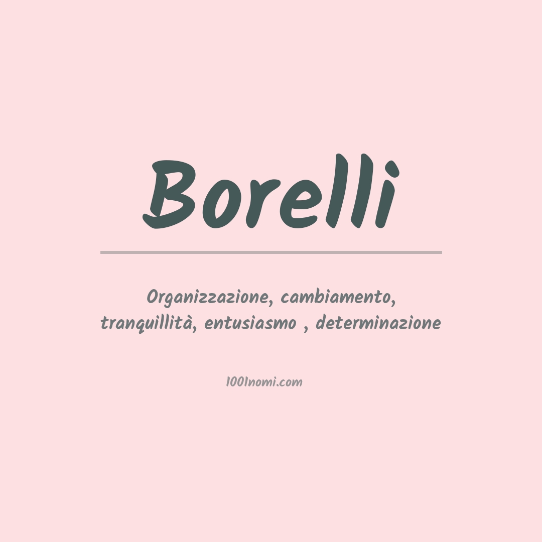 Significato del nome Borelli