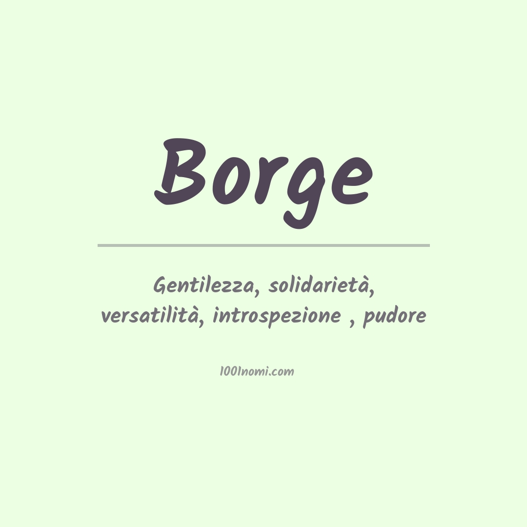 Significato del nome Borge