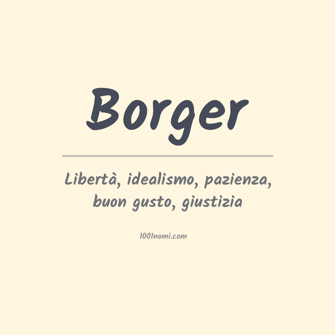 Significato del nome Borger