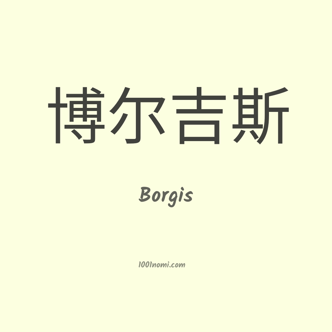 Borgis in cinese Borgis in cinese