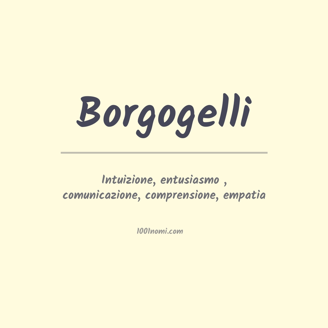 Significato del nome Borgogelli Significato del nome Borgogelli
