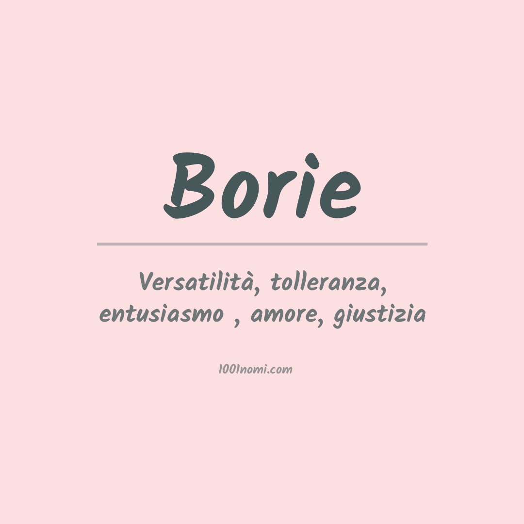 Significato del nome Borie