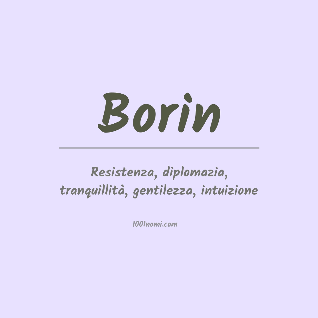 Significato del nome Borin