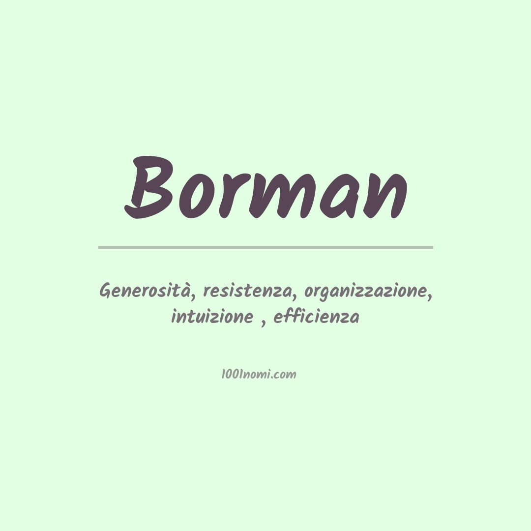 Significato del nome Borman