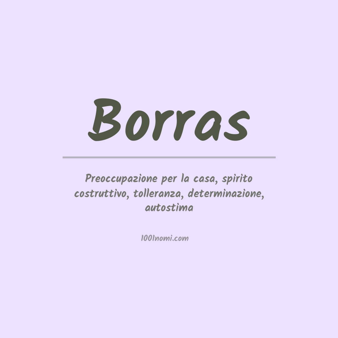 Significato del nome Borras