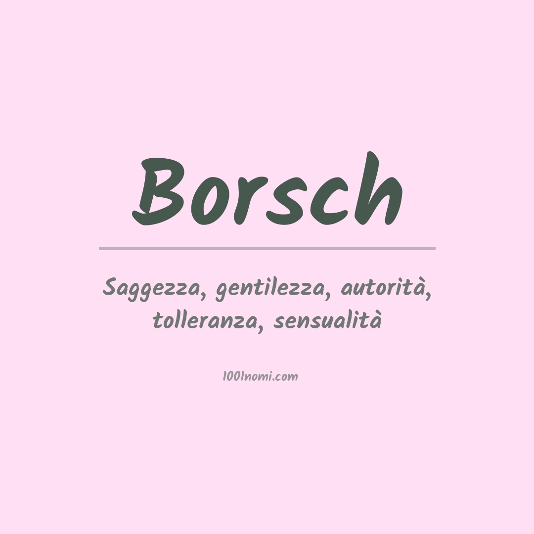 Significato del nome Borsch