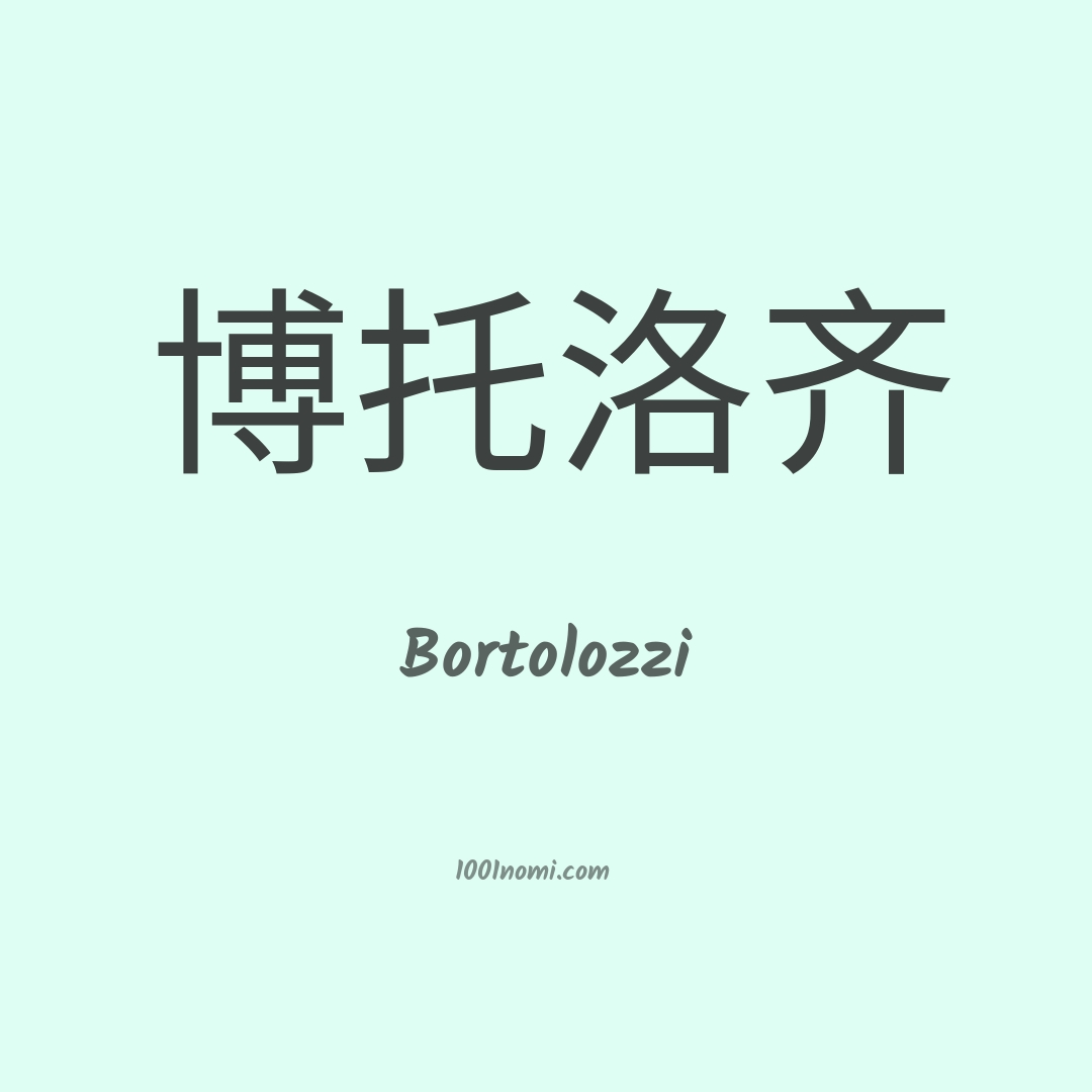 Bortolozzi in cinese