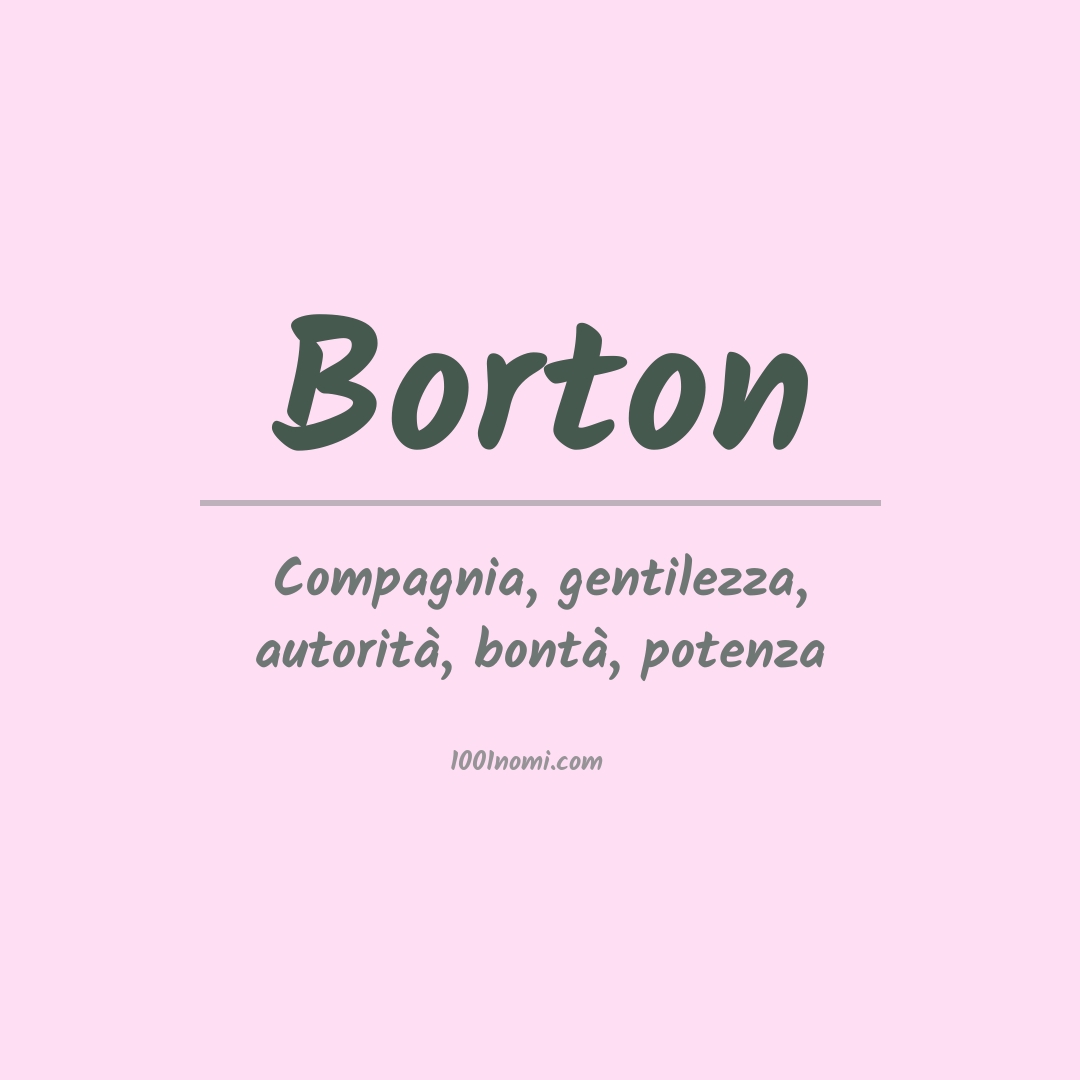 Significato del nome Borton