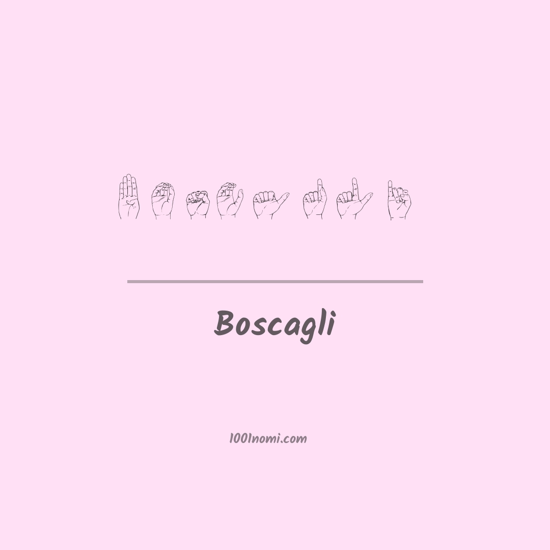 Boscagli nella lingua dei segni Boscagli nella lingua dei segni