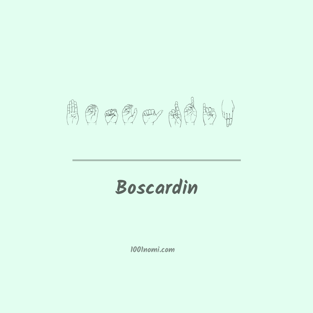 Boscardin nella lingua dei segni Boscardin nella lingua dei segni