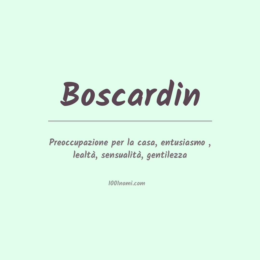 Significato del nome Boscardin Significato del nome Boscardin