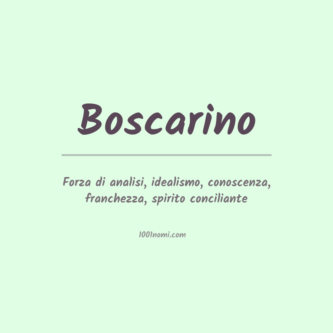 Significato del nome Boscarino Significato del nome Boscarino