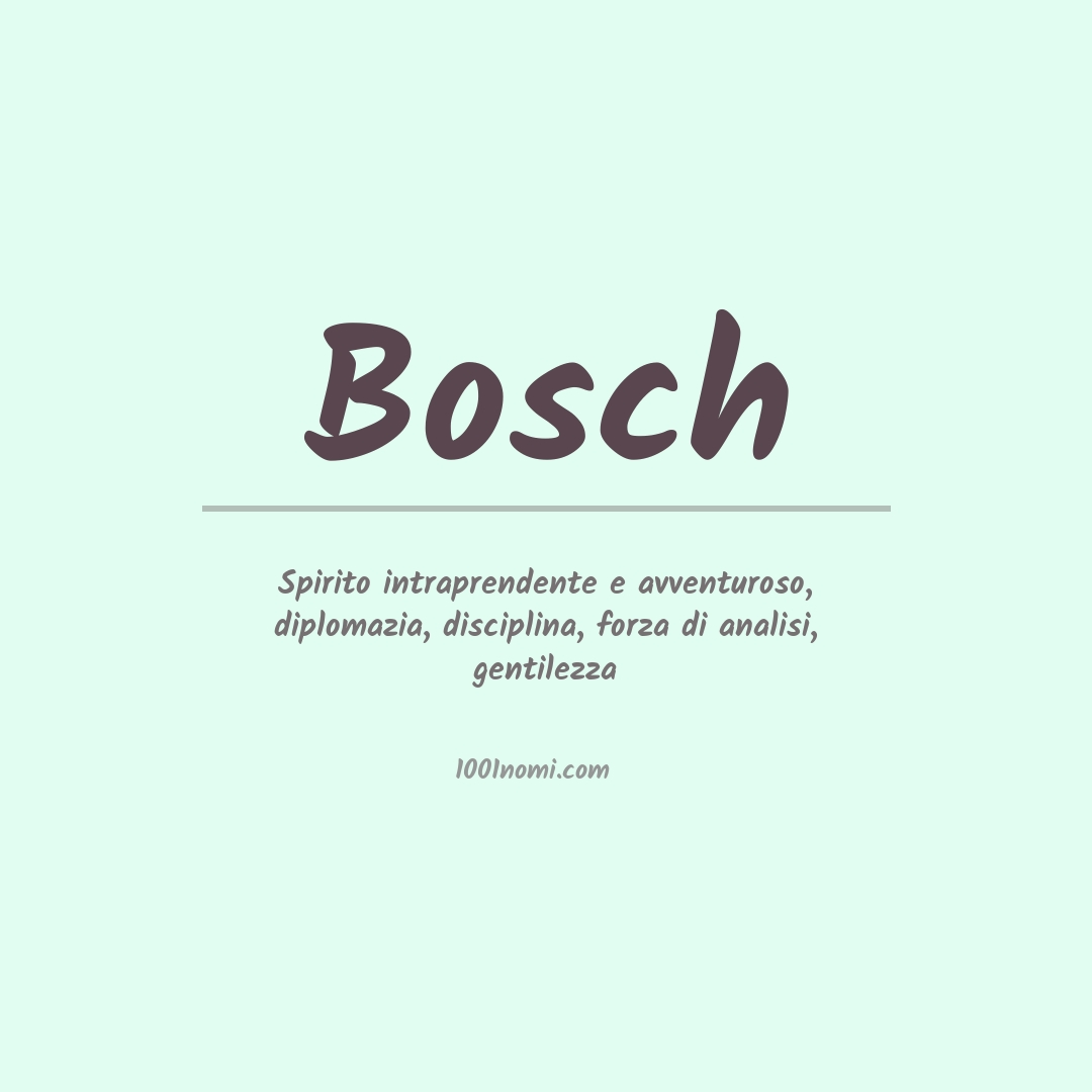 Significato del nome Bosch