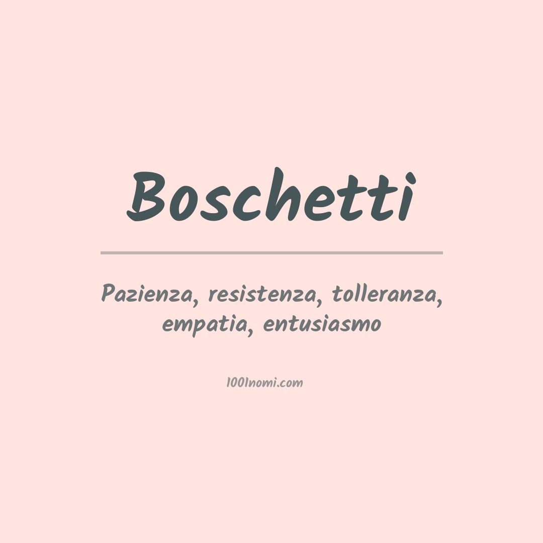 Significato del nome Boschetti