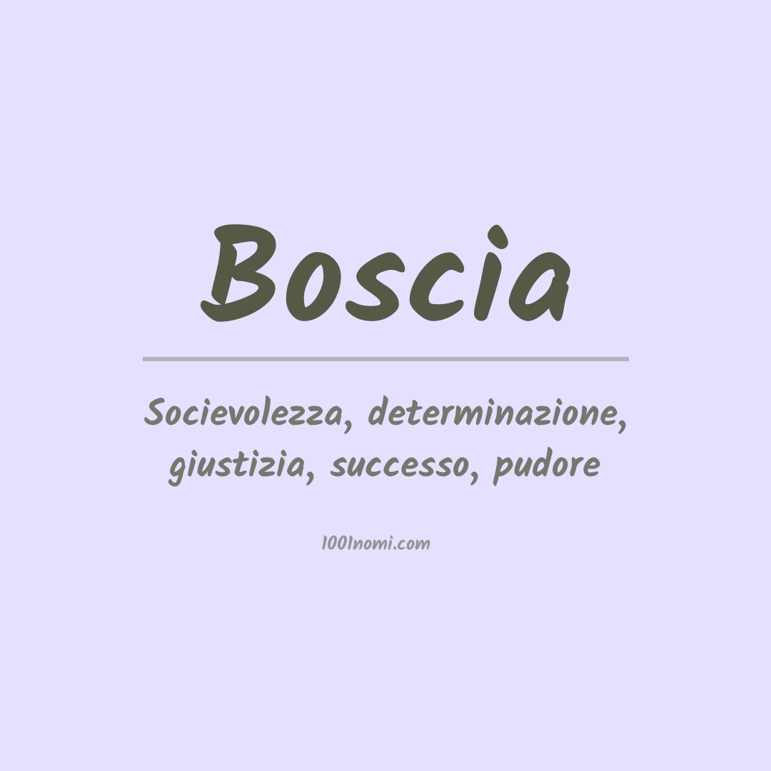 Significato del nome Boscia