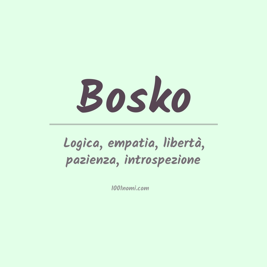 Significato del nome Bosko